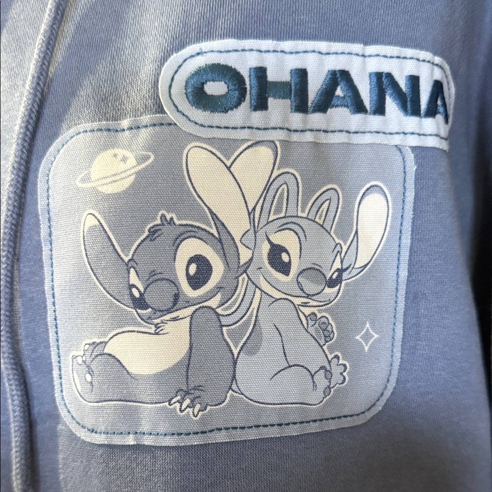 Disney Dusty Blue Stitch Patch Zip-Up Teddy Jacket - Picture 4 of 10
